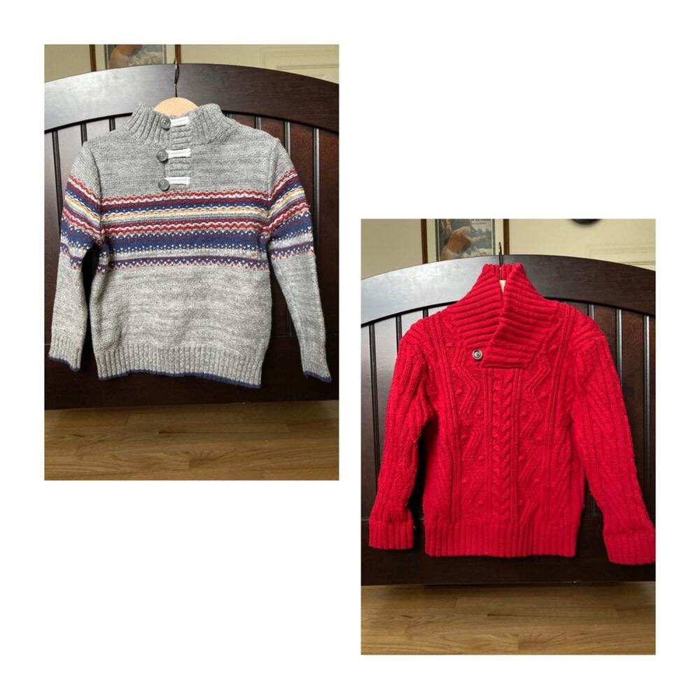 Cable Knit and Fair Isle Sweater Boys Size 4T